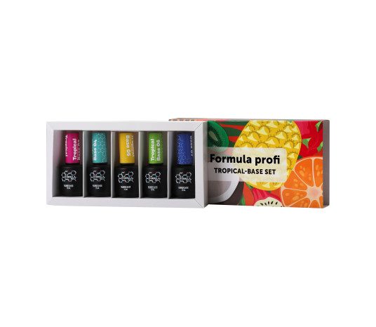 Zestaw baz Tropical - 5szt (15ml) + zestaw frezów 5szt (PREMIUM)